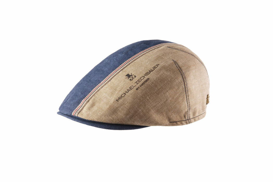 Zechbauer Flatcap Phillip aus Leinen (blau/beige)