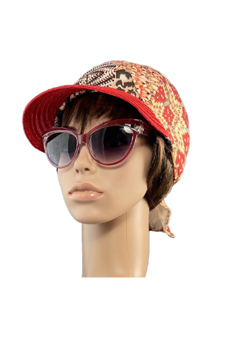 Mayser Sommercap Hanni Jersey aus Viskose (rot gemustert)
