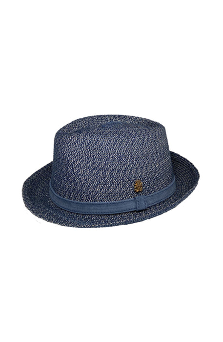 Zechbauer Trilbyhut Dillon aus Leinen-Hanf mit UV80 (blau meliert)